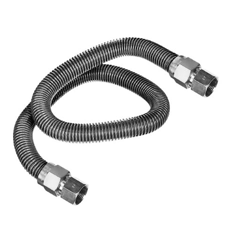 Flextron Gas Line Hose 3/8'' O.D. x 72'' Length with 3/8" FIP Fittings, Stainless Steel Flexible Connector FTGC-SS14-72H